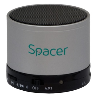 Boxa portabila bluetooth TOPPER 3W Silver, Spacer SPB-TOPPER-SILV